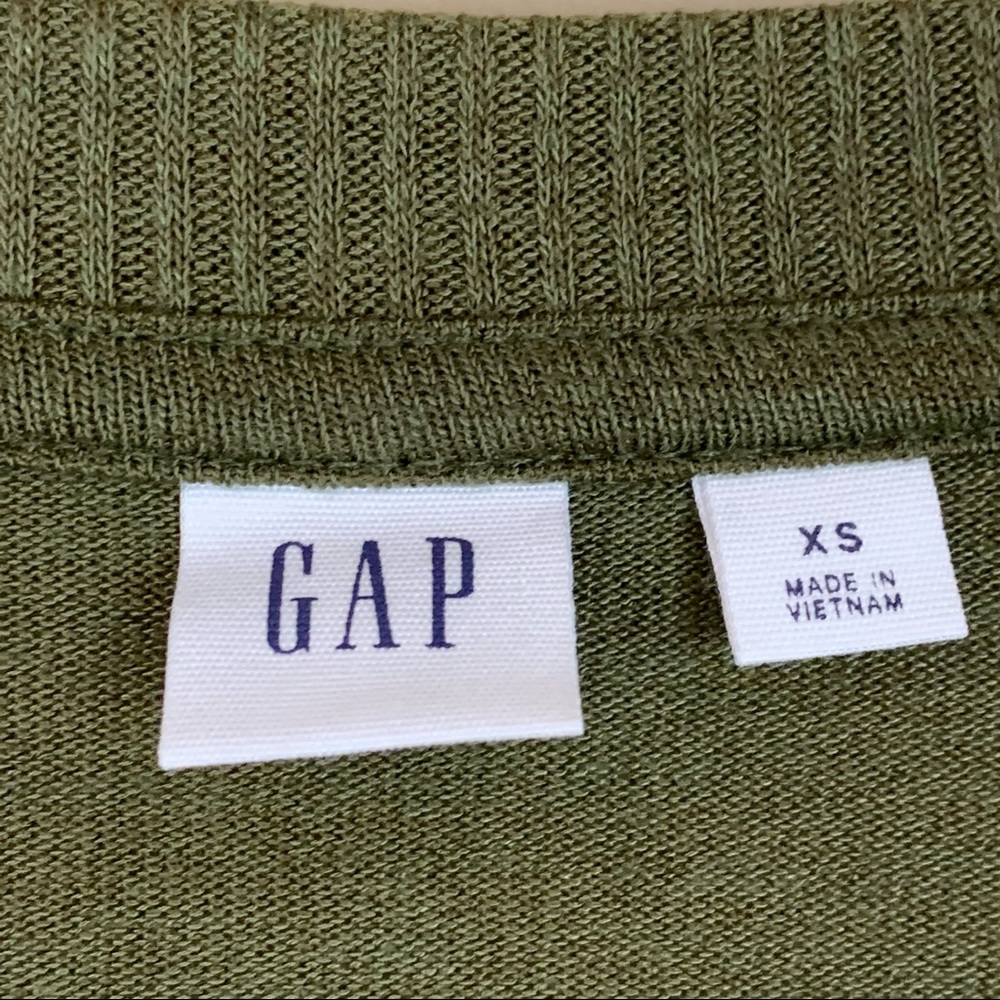 Gap Olive Green Long Sleeve Lightweight Scoop Neck Sweater XS Goblin Capsule - Picture 4 of 7